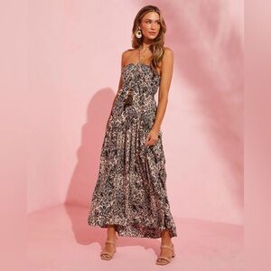 Vici Collection Paradera Printed Halter Maxi Dress